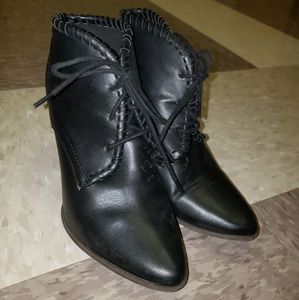 Black Lace Up Heels Size 7